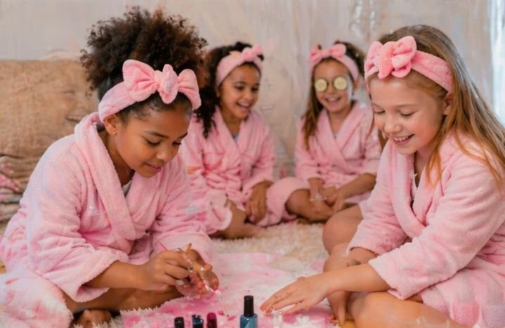 children's pamper party in croydon having fun and smiling